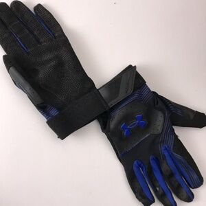 Under Armour Clean Up Blue Black Batting Gloves Youth Small